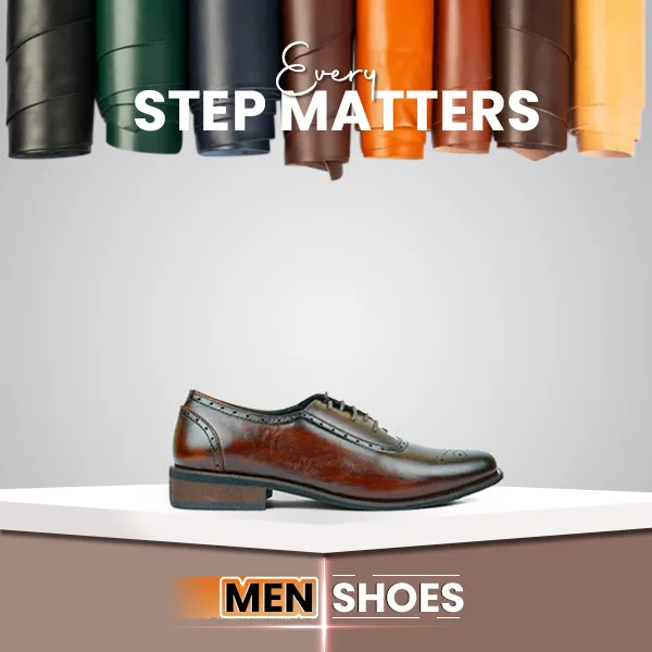 Elegant brown leather formal shoes for men