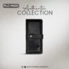 Black mens leather wallet (PLC-M001) - Front view closed