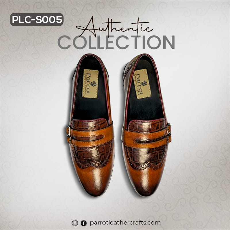 Top-down view of the Best Leather loafer Shoes For Men, showing the inner sole and strap detail