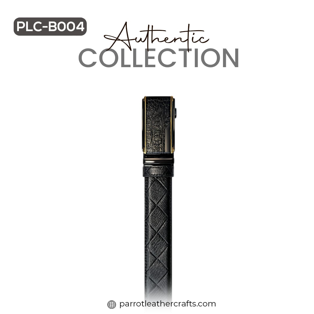 Diamond textured officer black belt PLC-B004 authentic collection