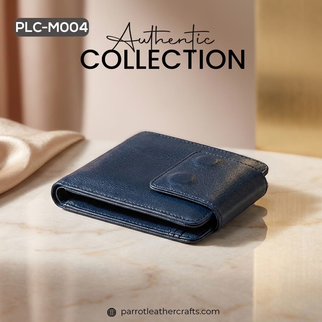PLC-M004 premium blue leather money bag for men handcrafted collection