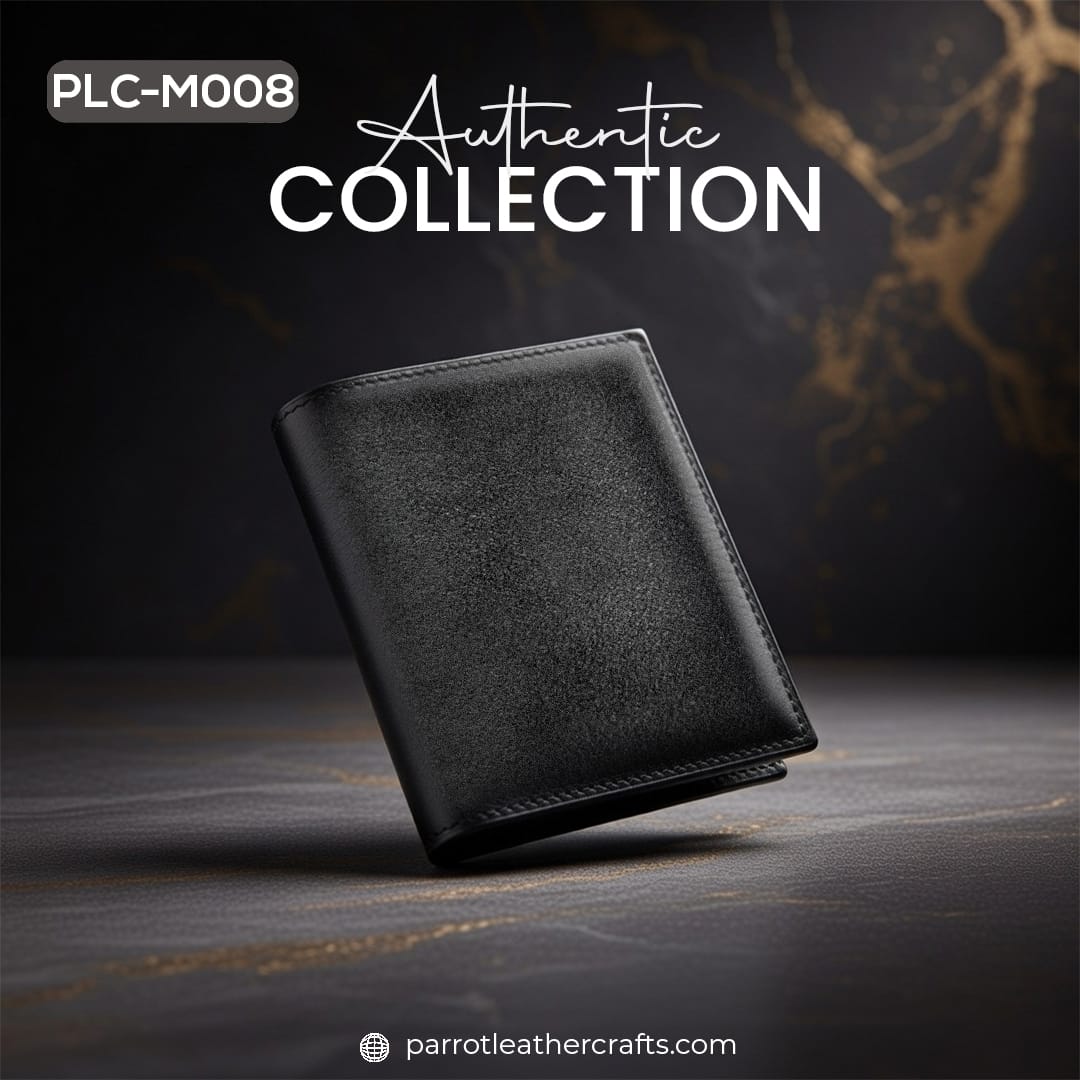 PLC-M008 premium black card holder moneybag for men with a sleek handcrafted finish