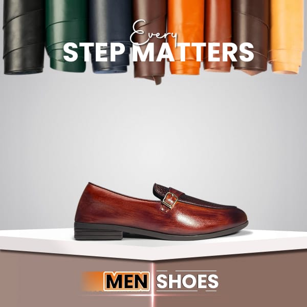Elegant brown leather formal shoes for men